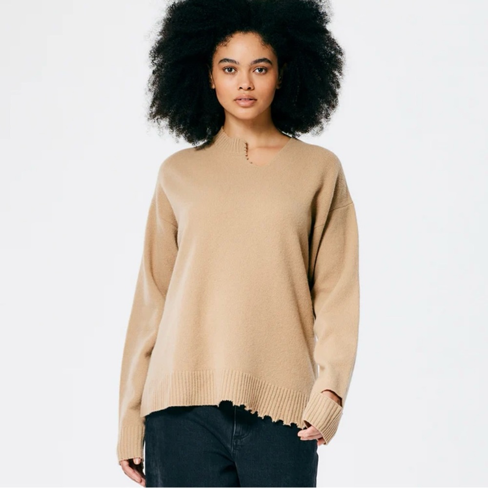 Tibi distressed Lambswool pullover sweater